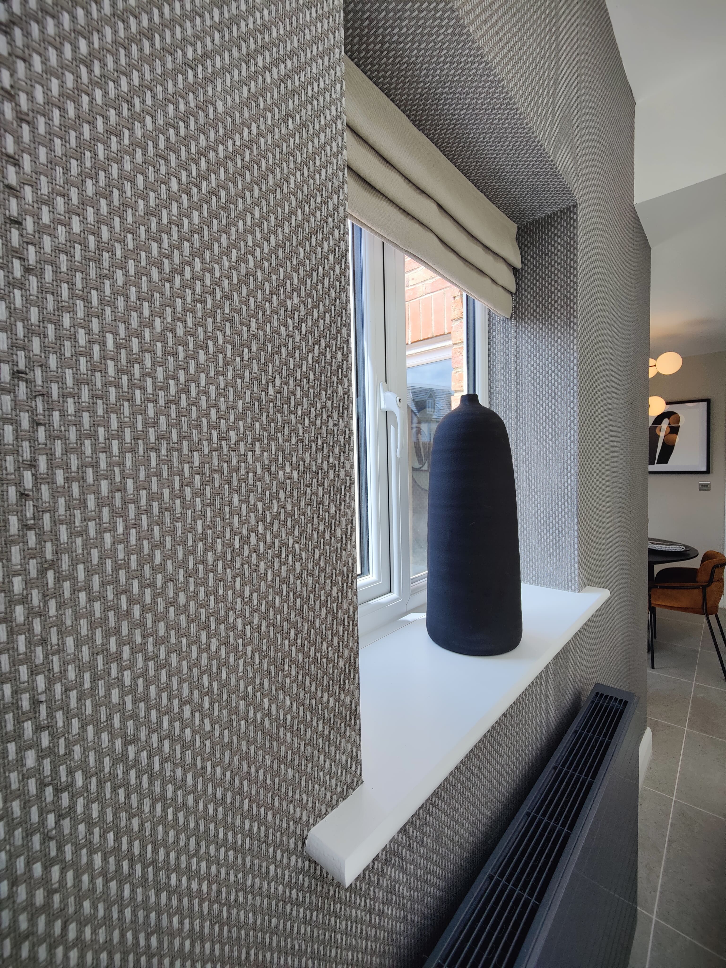 Natural Weave Kitchen & Dining Space - Wallpaper project by Warwick Decorating